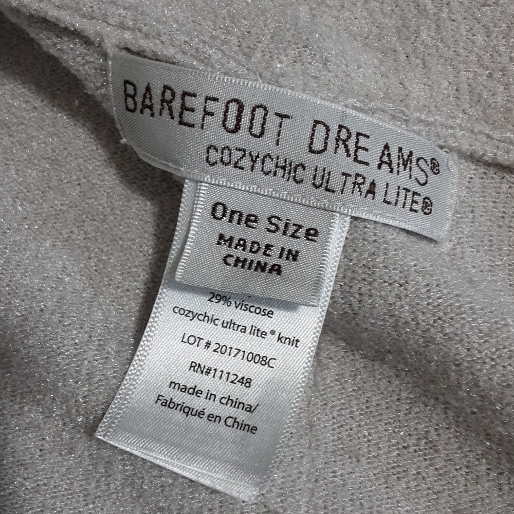 Barefoot Dreams one size open cardigan poncho beige women soft stretchy casual - Picture 5 of 8